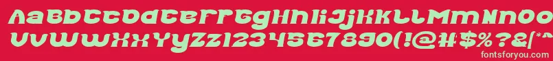 Good Morning Italic-Schriftart – Grüne Schriften auf rotem Hintergrund