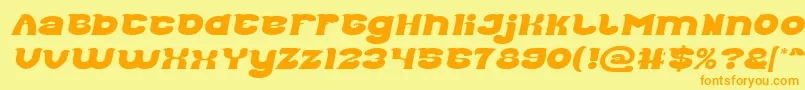 Good Morning Italic-Schriftart – Orangefarbene Schriften auf gelbem Hintergrund