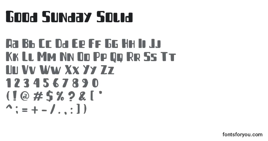 A fonte Good Sunday Solid – alfabeto, números, caracteres especiais