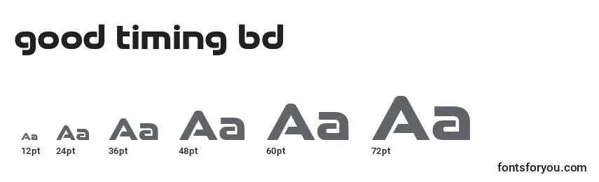 Good timing bd Font Sizes