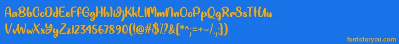 Good Unicorn   Font – Orange Fonts on Blue Background