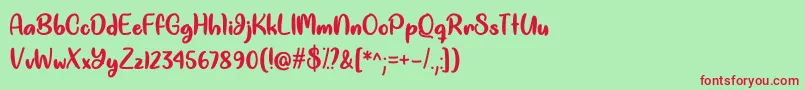 Good Unicorn   Font – Red Fonts on Green Background