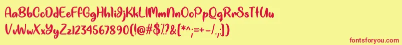Good Unicorn   Font – Red Fonts on Yellow Background