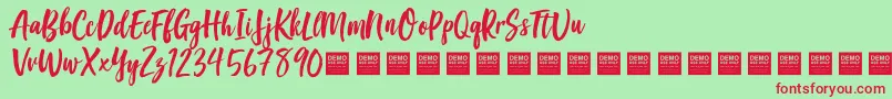 Good Vibes   Demo Font – Red Fonts on Green Background