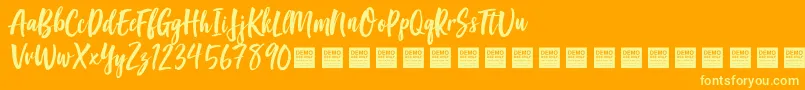 Good Vibes   Demo-Schriftart – Gelbe Schriften auf orangefarbenem Hintergrund