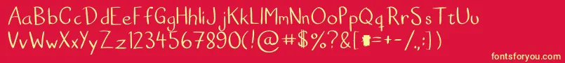 フォントGoodboy by Simon Lillqvist – 黄色の文字、赤い背景