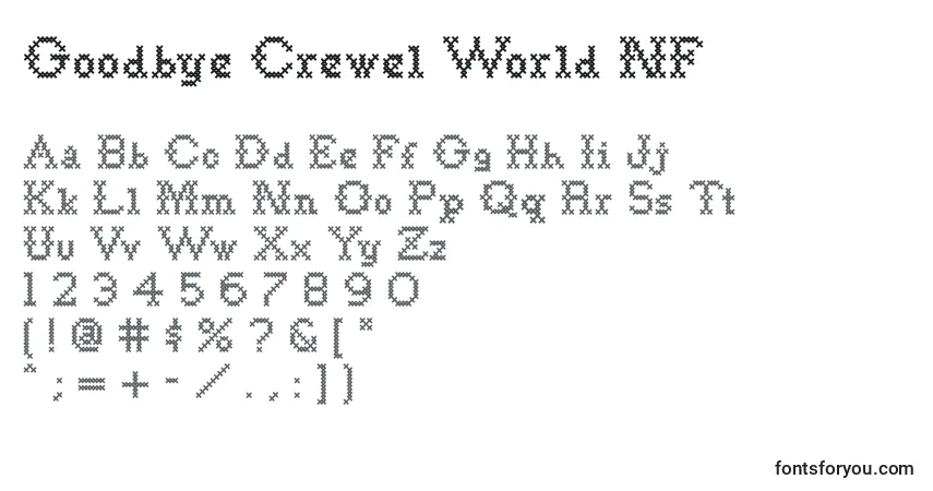 Schriftart Goodbye Crewel World NF – Alphabet, Zahlen, spezielle Symbole