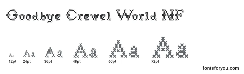 Goodbye Crewel World NF Font Sizes