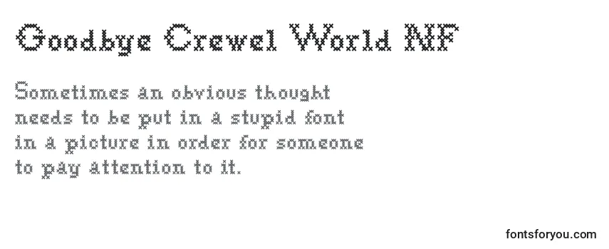 フォントGoodbye Crewel World NF
