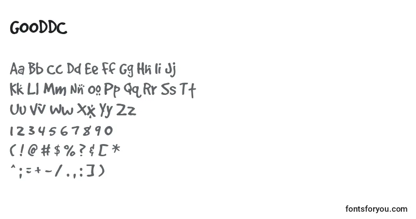 Czcionka GOODDC   (128226) – alfabet, cyfry, specjalne znaki