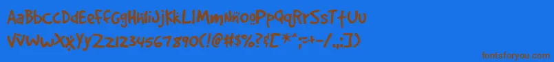 GOODDC   Font – Brown Fonts on Blue Background