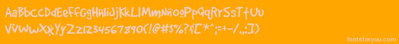 GOODDC  -fontti – vaaleanpunaiset fontit oranssilla taustalla