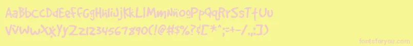 GOODDC   Font – Pink Fonts on Yellow Background