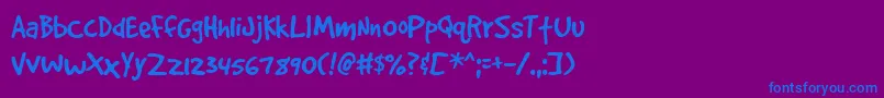 フォントGOODDP   – 紫色の背景に青い文字