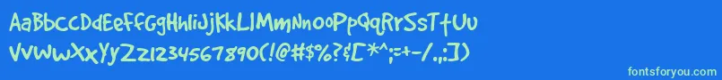 GOODDP   Font – Green Fonts on Blue Background