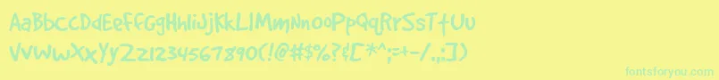 フォントGOODDP   – 黄色い背景に緑の文字