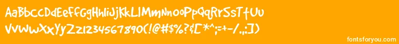 GOODDP  -Schriftart – Weiße Schriften auf orangefarbenem Hintergrund