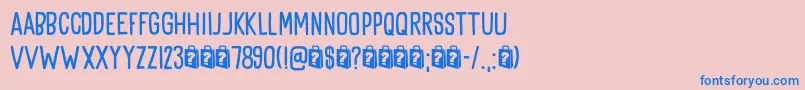 Шрифт Goodie Bag DEMO – синие шрифты на розовом фоне
