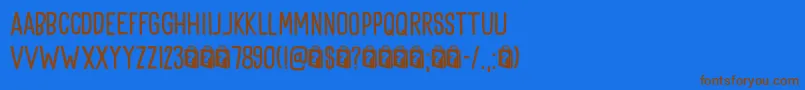 Goodie Bag DEMO Font – Brown Fonts on Blue Background