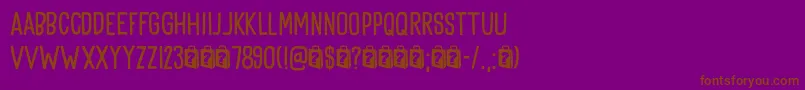 Goodie Bag DEMO-Schriftart – Braune Schriften auf violettem Hintergrund