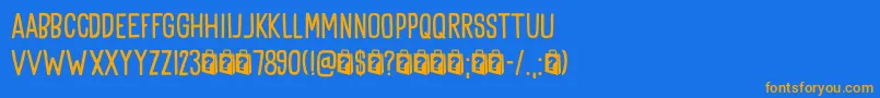Goodie Bag DEMO Font – Orange Fonts on Blue Background