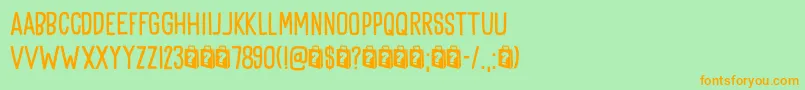 Goodie Bag DEMO Font – Orange Fonts on Green Background