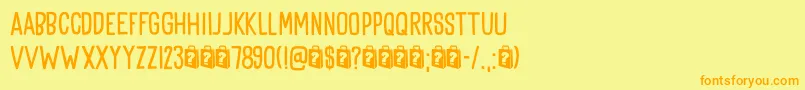 Шрифт Goodie Bag DEMO – оранжевые шрифты на жёлтом фоне