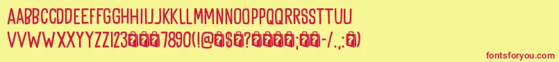Goodie Bag DEMO Font – Red Fonts on Yellow Background