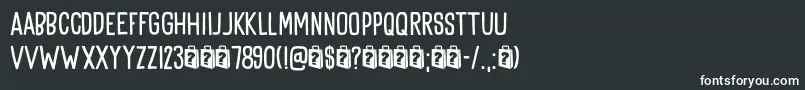 Goodie Bag DEMO-fontti – valkoiset fontit mustalla taustalla