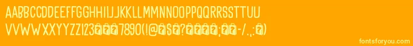 Goodie Bag DEMO Font – Yellow Fonts on Orange Background