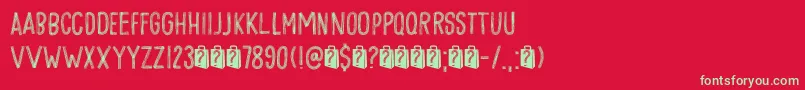 Goodie Bag Lines DEMO Font – Green Fonts on Red Background