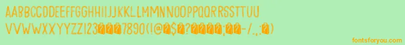 Goodie Bag Lines DEMO Font – Orange Fonts on Green Background