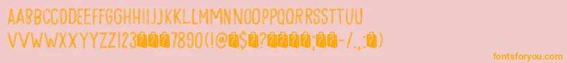 Goodie Bag Lines DEMO Font – Orange Fonts on Pink Background