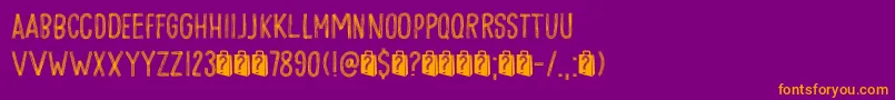 Goodie Bag Lines DEMO Font – Orange Fonts on Purple Background