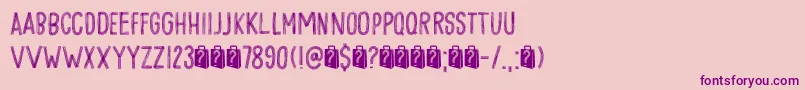 Goodie Bag Lines DEMO Font – Purple Fonts on Pink Background