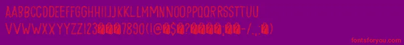 Goodie Bag Lines DEMO Font – Red Fonts on Purple Background