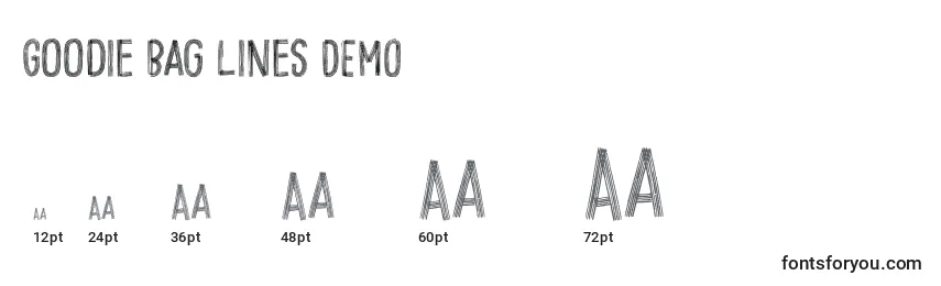 Goodie Bag Lines DEMO Font Sizes