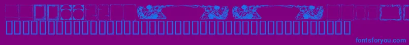 Шрифт KrDecoFrames – синие шрифты на фиолетовом фоне
