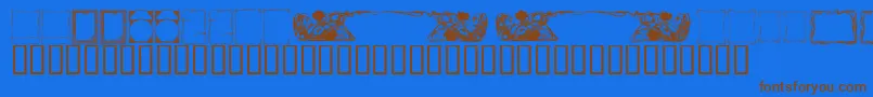KrDecoFrames Font – Brown Fonts on Blue Background