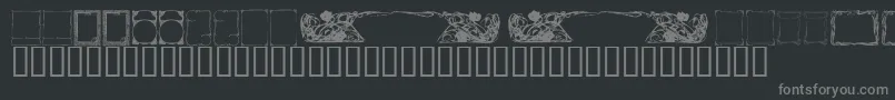 フォントKrDecoFrames – 黒い背景に灰色の文字