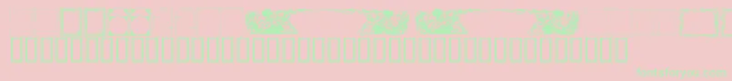 Fonte KrDecoFrames – fontes verdes em um fundo rosa