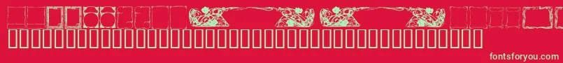 KrDecoFrames Font – Green Fonts on Red Background