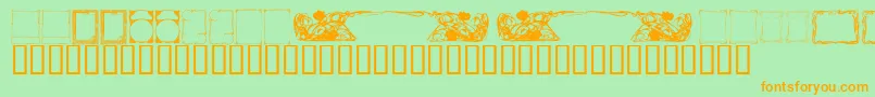 KrDecoFrames Font – Orange Fonts on Green Background