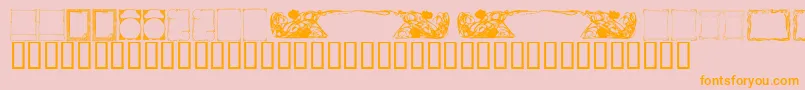 KrDecoFrames-fontti – oranssit fontit vaaleanpunaisella taustalla