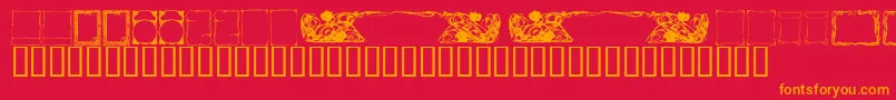KrDecoFrames Font – Orange Fonts on Red Background