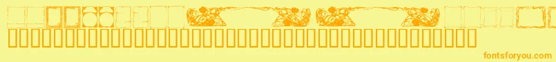 KrDecoFrames Font – Orange Fonts on Yellow Background