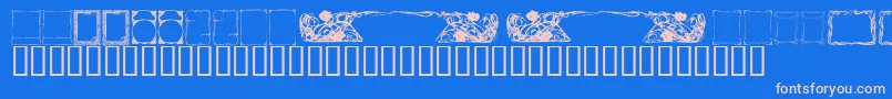 Fonte KrDecoFrames – fontes rosa em um fundo azul