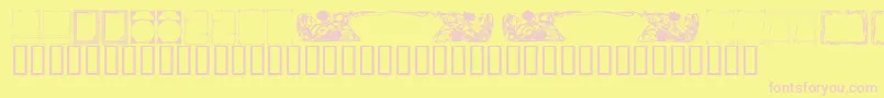 KrDecoFrames Font – Pink Fonts on Yellow Background