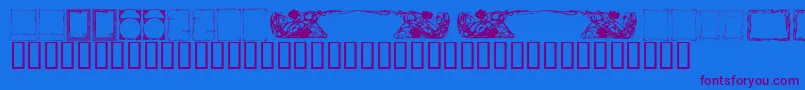 KrDecoFrames-fontti – violetit fontit sinisellä taustalla