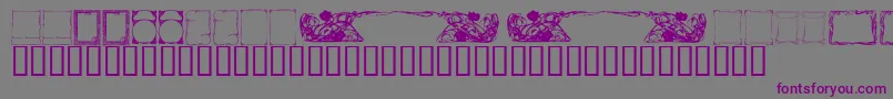 KrDecoFrames-Schriftart – Violette Schriften auf grauem Hintergrund